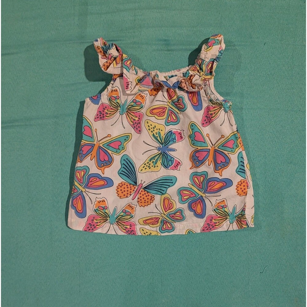 Vintage Healthtex Vibrant Colorful Butterfly Summer Tank Top baby Girls Size 24